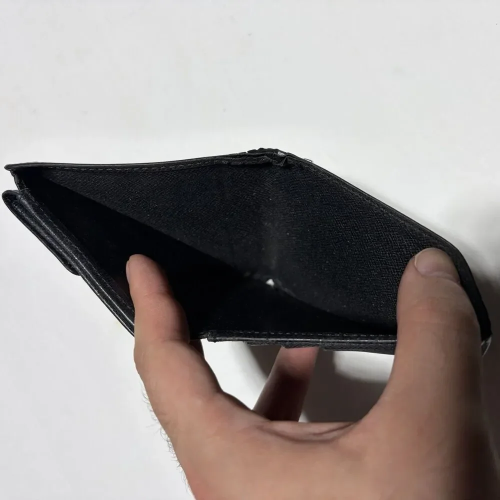 Louis Vuitton Men’s Saffiano Leather Bifold Wallet Black
